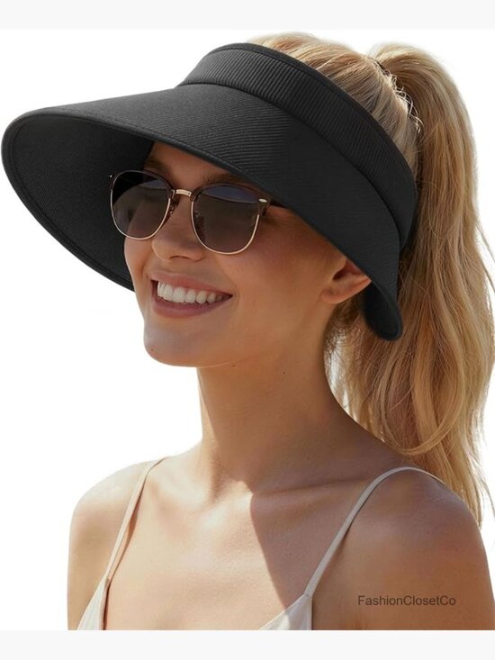UPF 80+ Sun Visor Hat Wide Brim Foldable Beach Hat main image 4